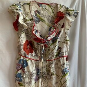 Odille silk/cotton button front blouse - 12